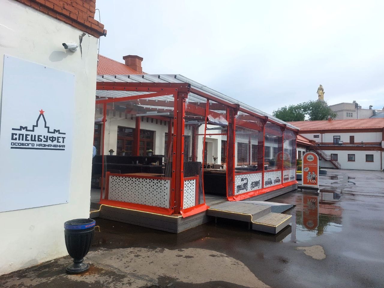 ПВХ шторы для летней террасы кафе в Красномайском