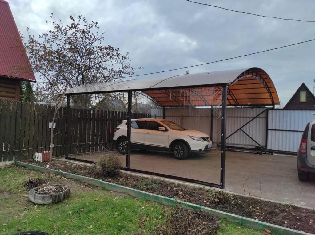 Прозрачные шторы ПВХ для навеса под автомобиль в Красномайском